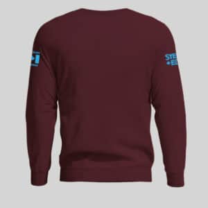 Crewneck Back Mens Maroon Airborne Steel Edge