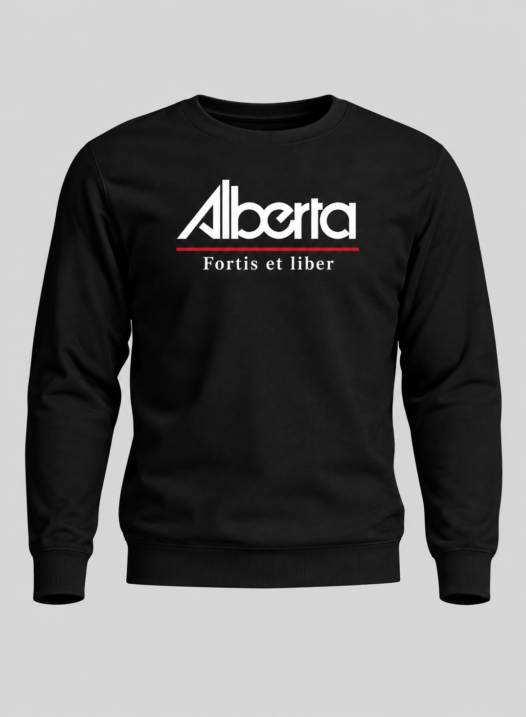 Alberta motto Black Crewneck Sweater Steel Edge Clothing