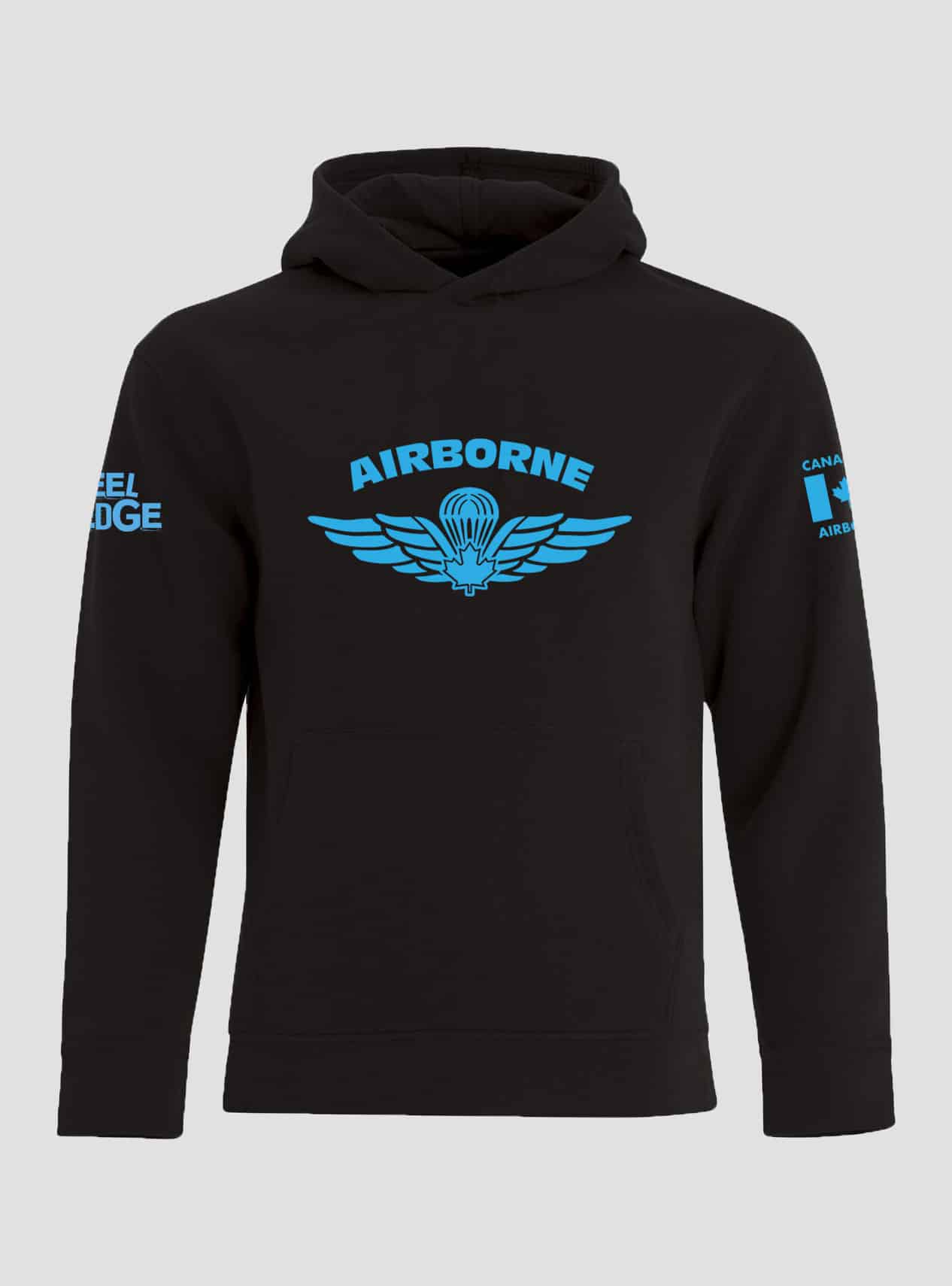 Hoodie Black Front Airborne Steel Edge