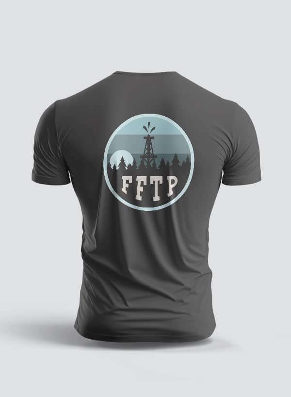 Mens TShirt Back Grey FFTP Steel Edge