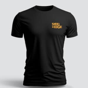 Mens TShirt Black Pulling Dragons Steel Edge