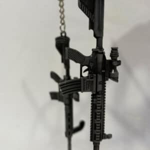 Assault Rifle Keychain – Dark Steel