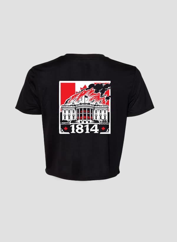 Womens Crop Tshirt Back Black 1814