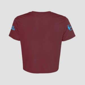 Womens Crop Tshirt Back Maroon Airborne Steel Edge