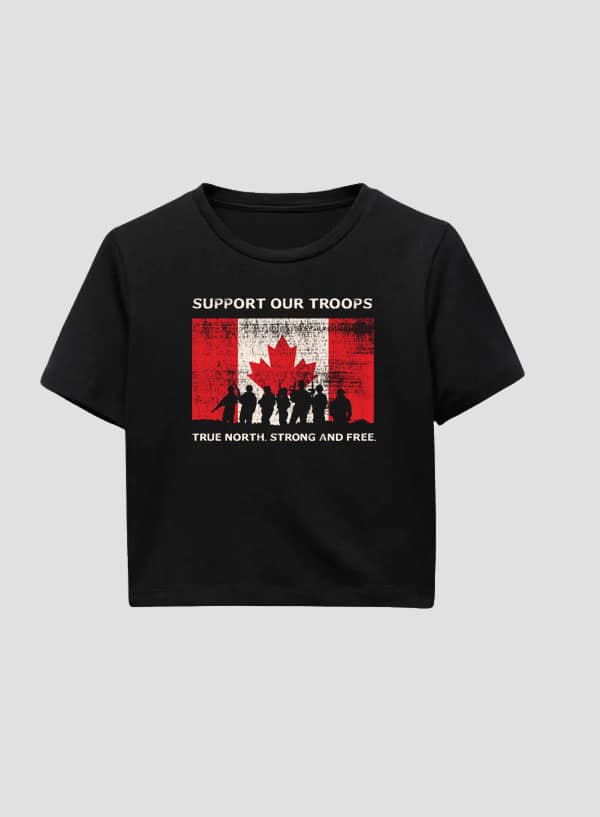 Womens Crop Tshirt Suppport our Troops