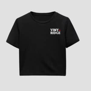 Womens Crop Tshirt Front Black Vimy Ridge Steel Edge