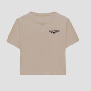 Womens Crop Tshirt Front Sand Steel Edge Military