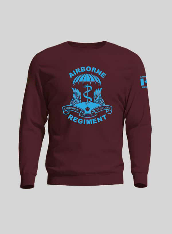 Crew Maroon Canadian Airborne Regiment Medical Steel Edge