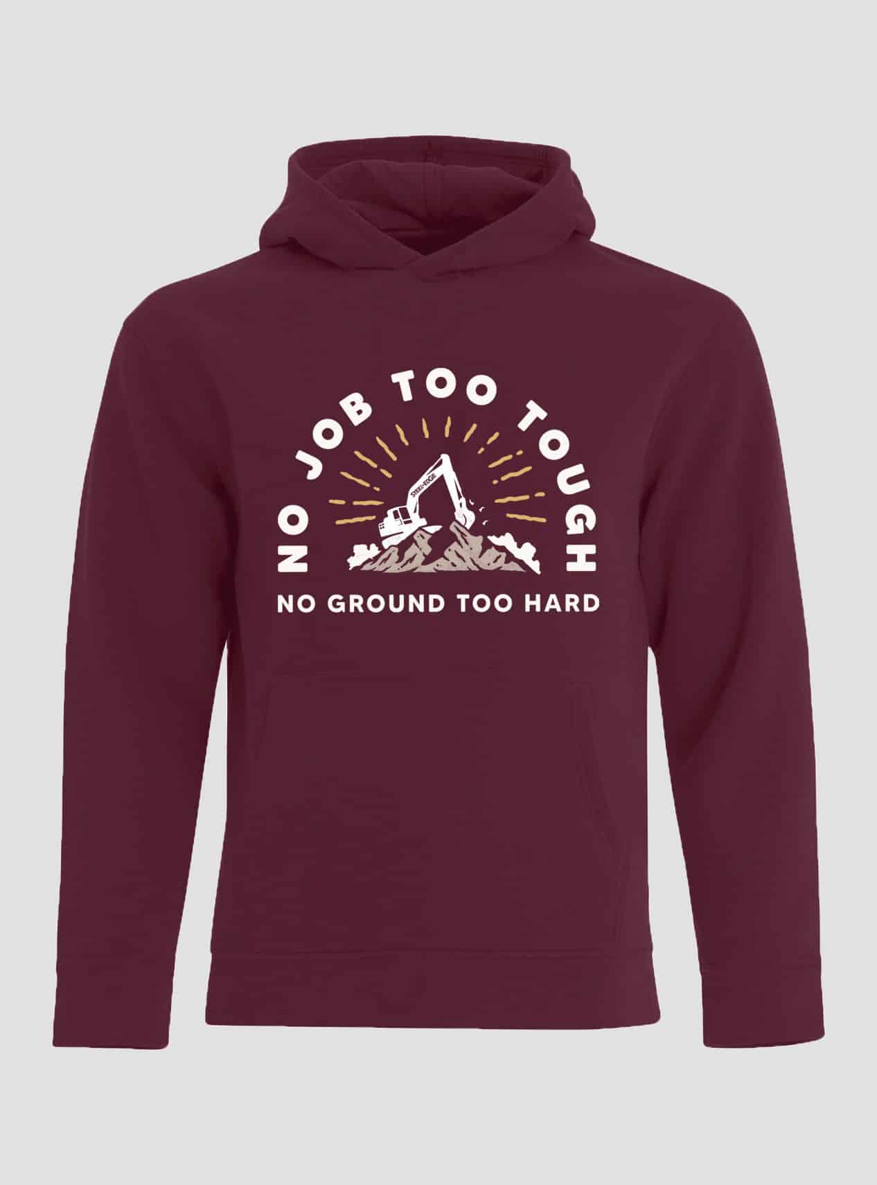 Steel Edge Maroon Hoodie Too tough
