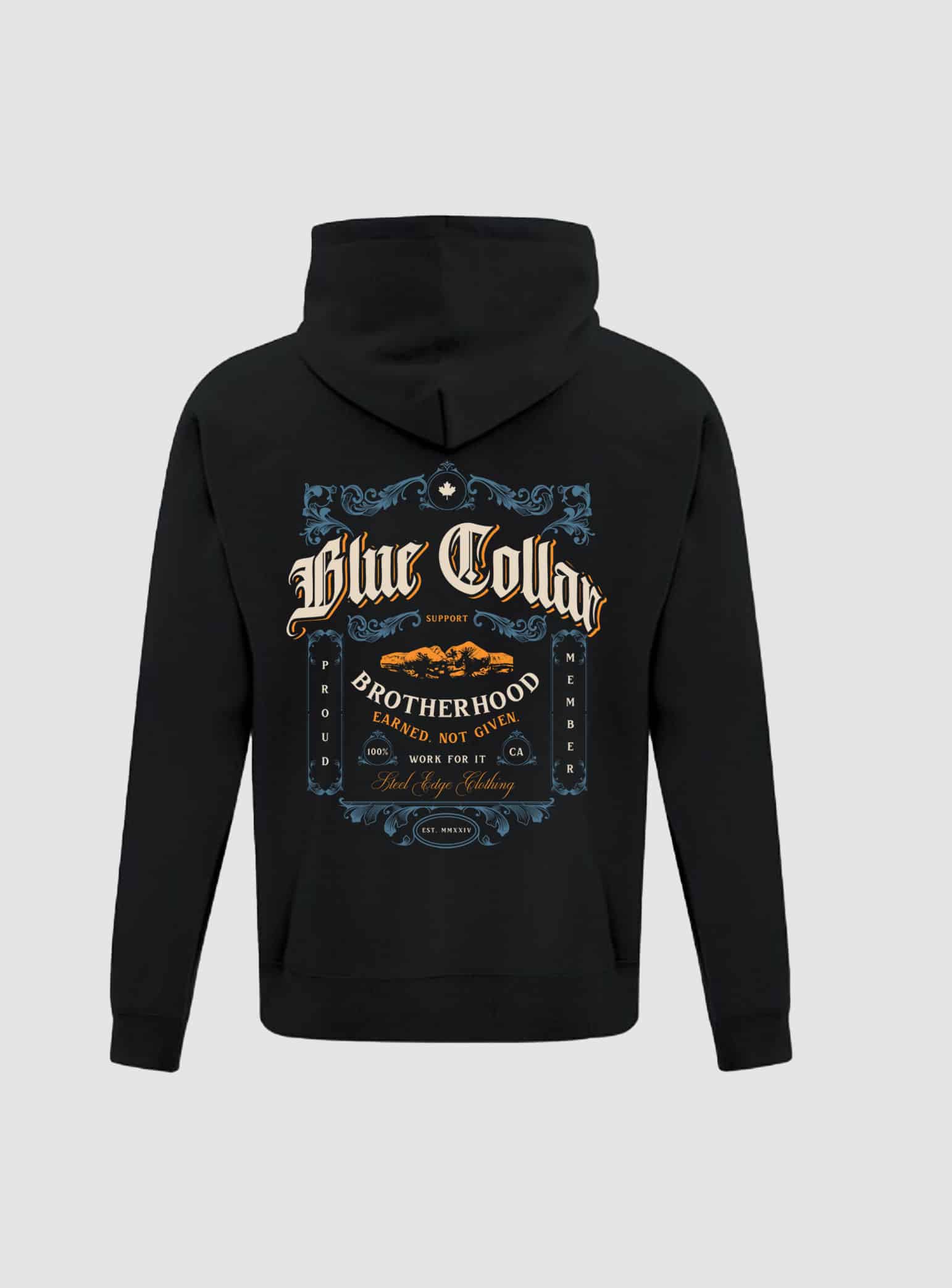 Blue Collar Brotherhood Vintage Label Youth Hoodie Steel Edge