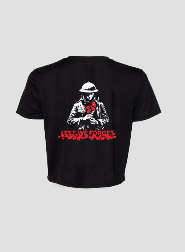 We Remember Steel Edge remembrance day Canada crop t-shirt