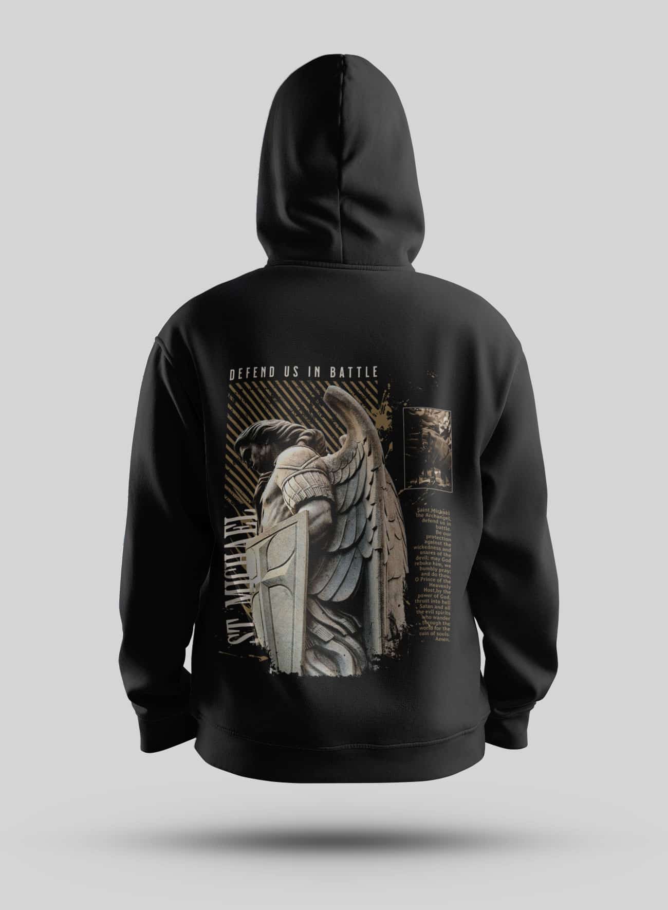 St. Michael Defend Us Hoodie - Steel Edge