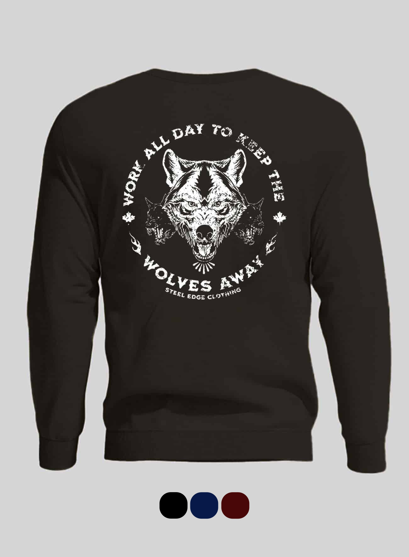 Keep the wolves away Crewneck Sweater Steel Edge