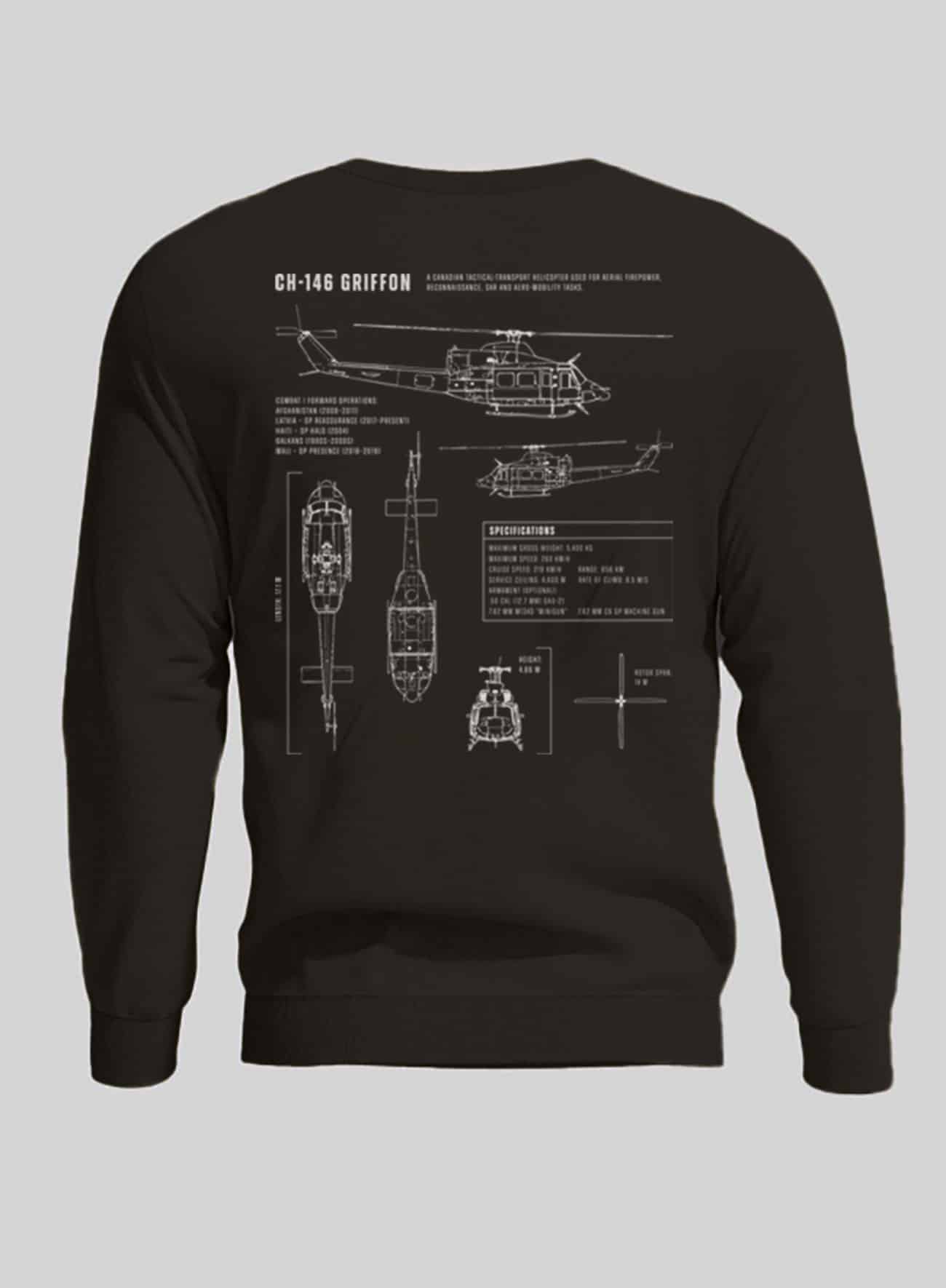 Griffon Helicopter Crewneck Steel Edge