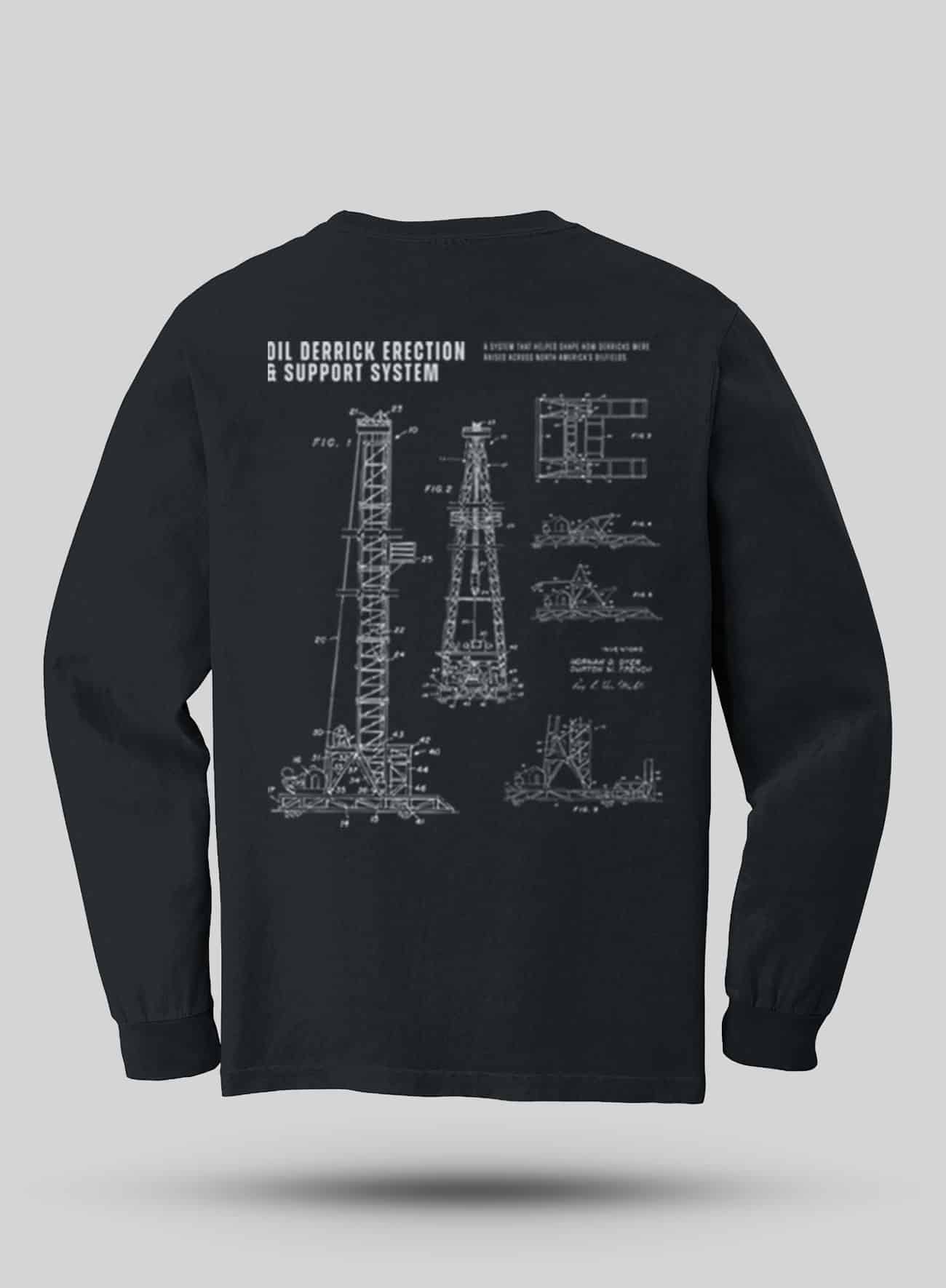 Oil Derrick Patent Long Sleeve Steel Edge