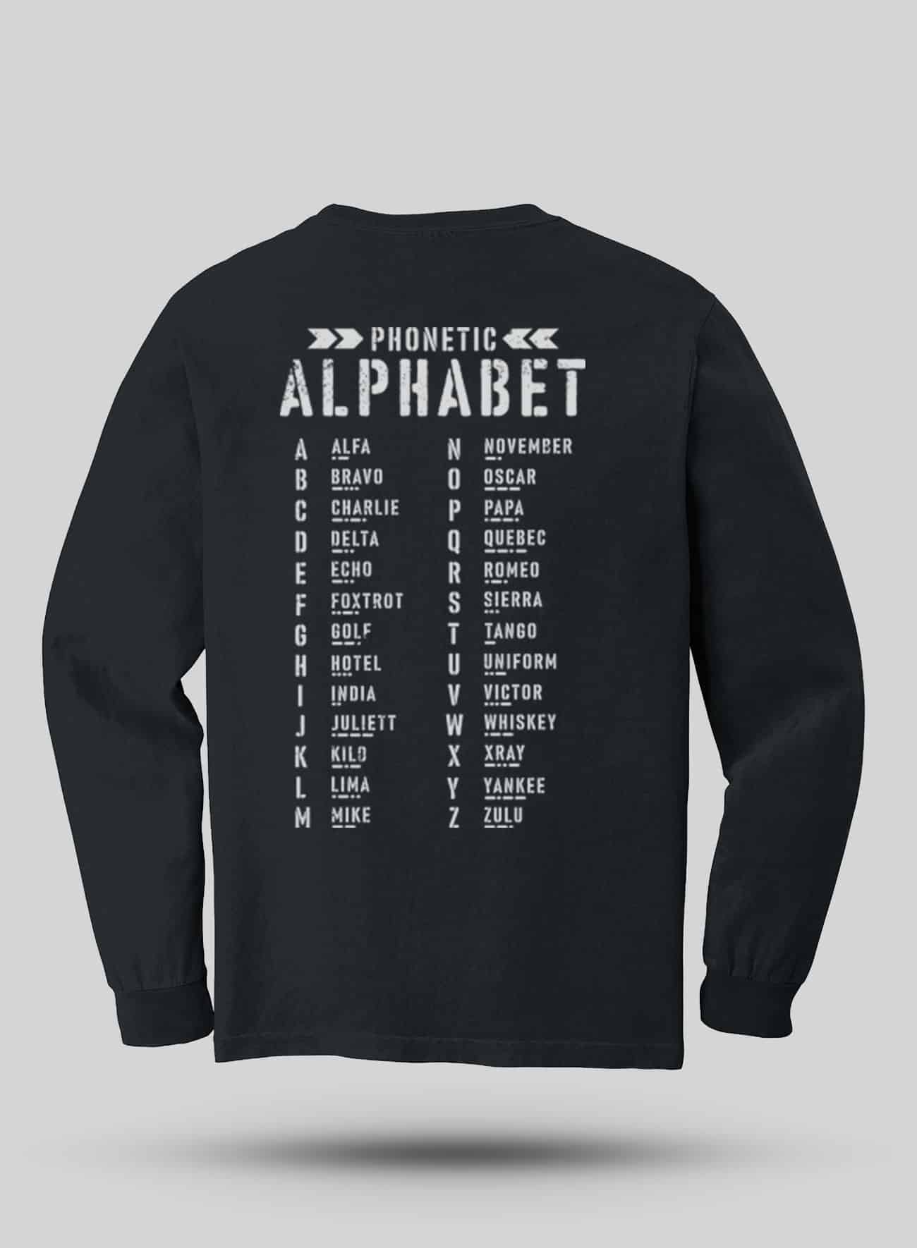 Phonetic Alphabet Long Sleeve Tshirt Steel Edge