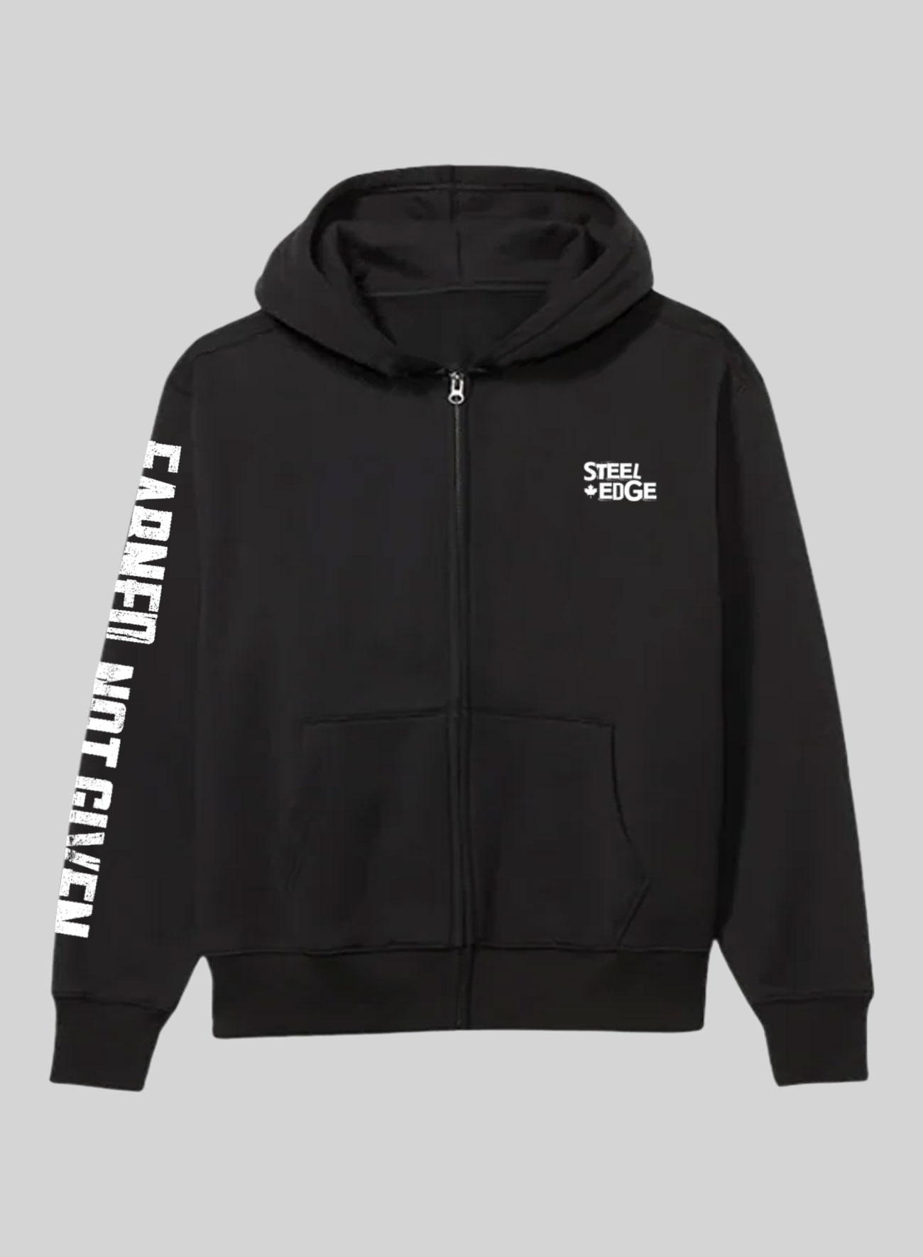Earned. Not Given. Steel Edge Motto Zip-Up Hoodie