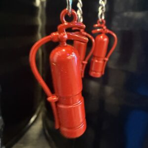 Red Fire Extinguisher Keychain Steel Edge