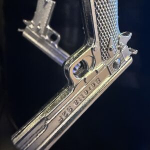 Beretta Pistol Gun Keychain Steel Edge