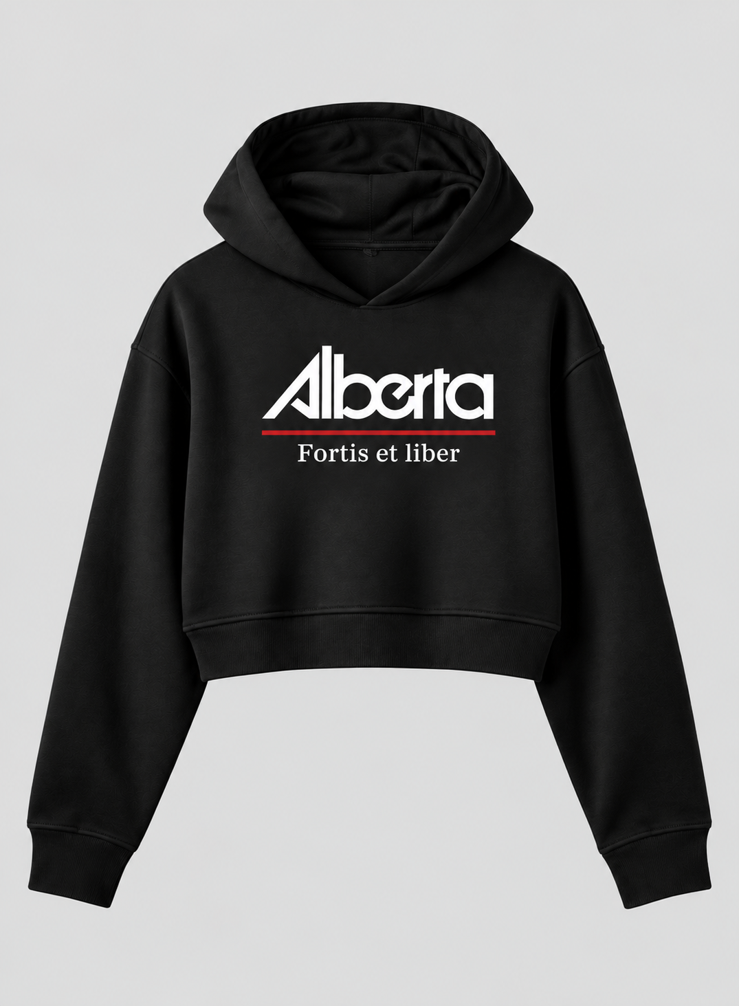 Alberta motto Black crop Hoodie Steel Edge Clothing